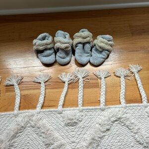 2 PAIRS: COZIE FURRY GRIPPER BABY BOOTIE - HEATHER GRAY